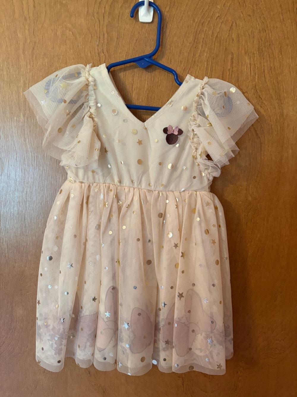 Disney Girls Gold and Pink Tulle Party Dress